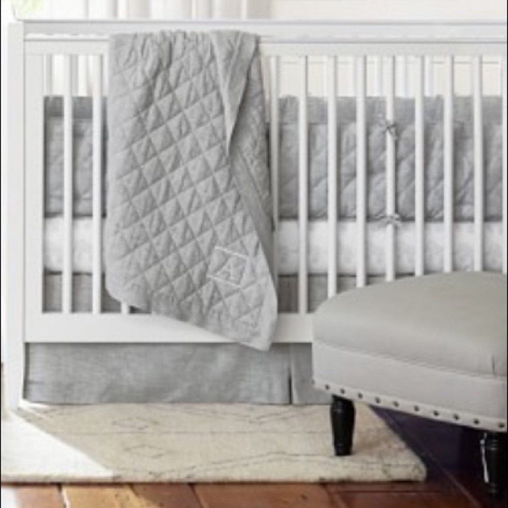 Pottery Barn Kids Belgian Flax Linen cribskirt